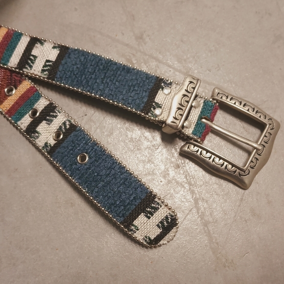 Vintage Elite Woven Fabric Leather Belt Women's Size Large - Picture 2 of 4